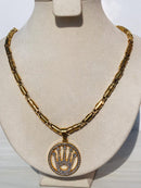 Full Standard Gold color With CIRCLE KING CROWN Necklaces