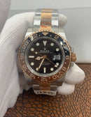 Rolex GMT Master ll two tone rose gold with black dial 3285 1:1 Doublete ETÁ
