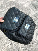 Chanel black colour women school and travel bag