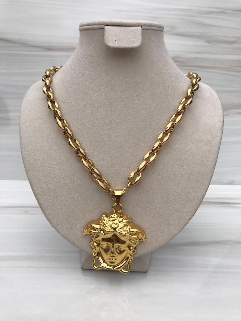Grande Full Gold color Medusa Necklaces
