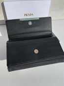 Prada new trendy black leather model women’s wallet