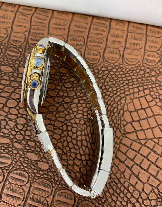 Best Replica Rolex Daytona two tone gold with black diamond dialCosmograph 1:1 Doublete ETÁ