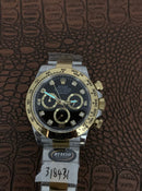 Best Replica Rolex Daytona two tone gold with black diamond dialCosmograph 1:1 Doublete ETÁ