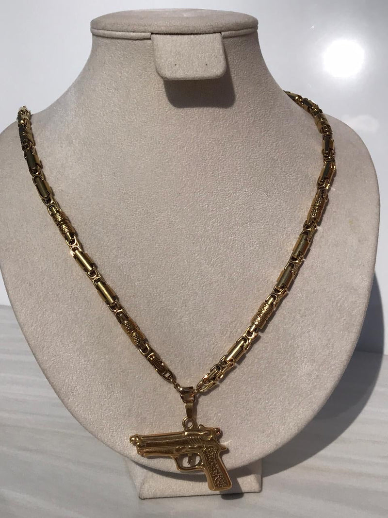 Full standard Gold color pistol - gun Necklaces