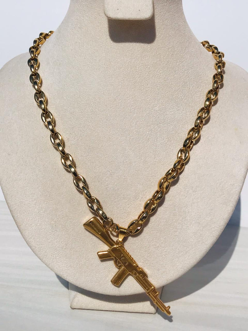Full bold Gold color AK47 Necklaces
