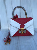 GG red & white colour BEE bling bling women casual and work bag