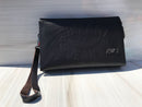 Armani full black hand bag with engraved AJ sign