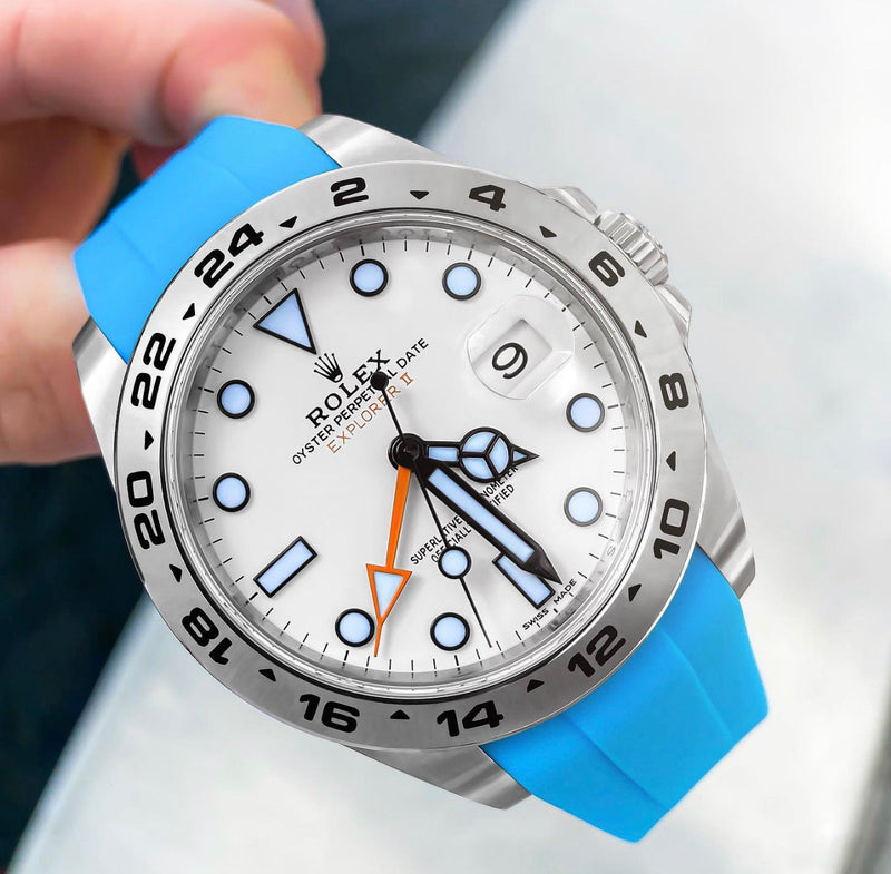 Rolex Explorer ll with black - red -white - orange strap
