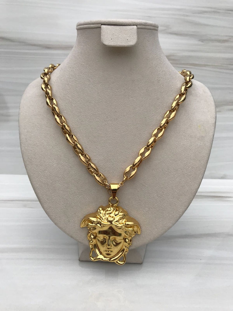 Grande Full Gold color Medusa Necklaces