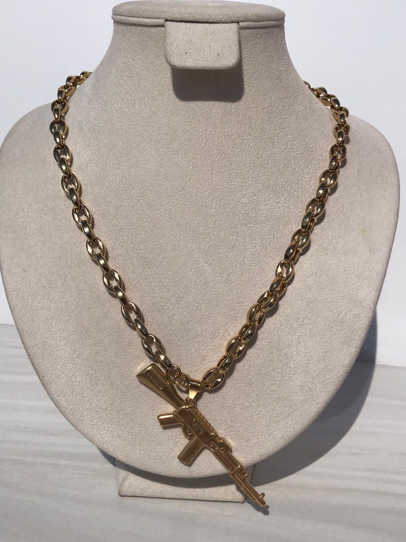Full bold Gold color AK47 Necklaces