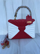 GG red & white colour BEE bling bling women casual and work bag