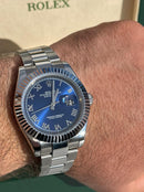 Best Replica Rolex Datejust new updated romano with blue dial