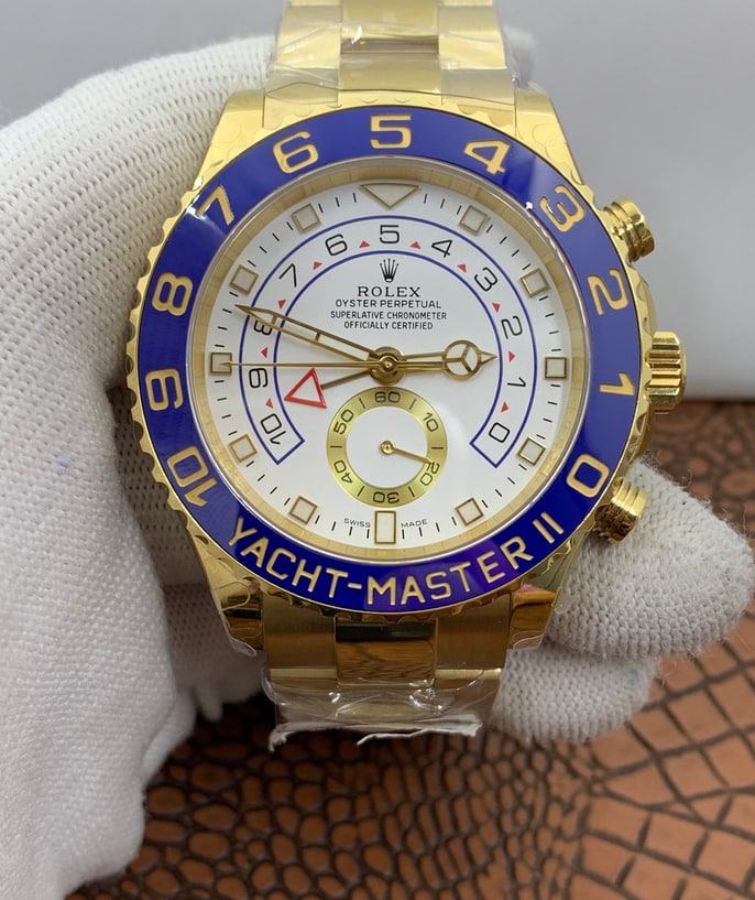 Rolex Yacht Master ll standard gold with white dial 1:1 Doublete super clone ETÁ