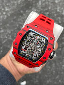 Best Replica Richard Mille Tourbillon full red Strap & field