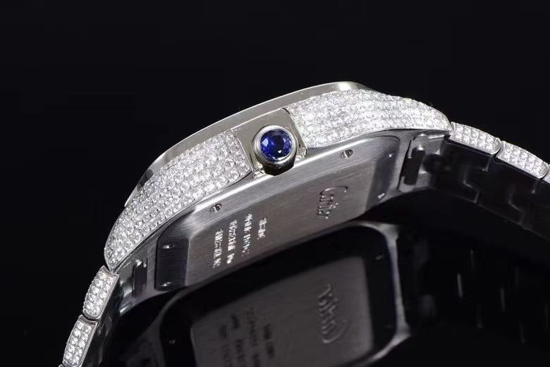 Best Replica Cartier Santos Fully Iced Out 1:1 Doublete ETÁ