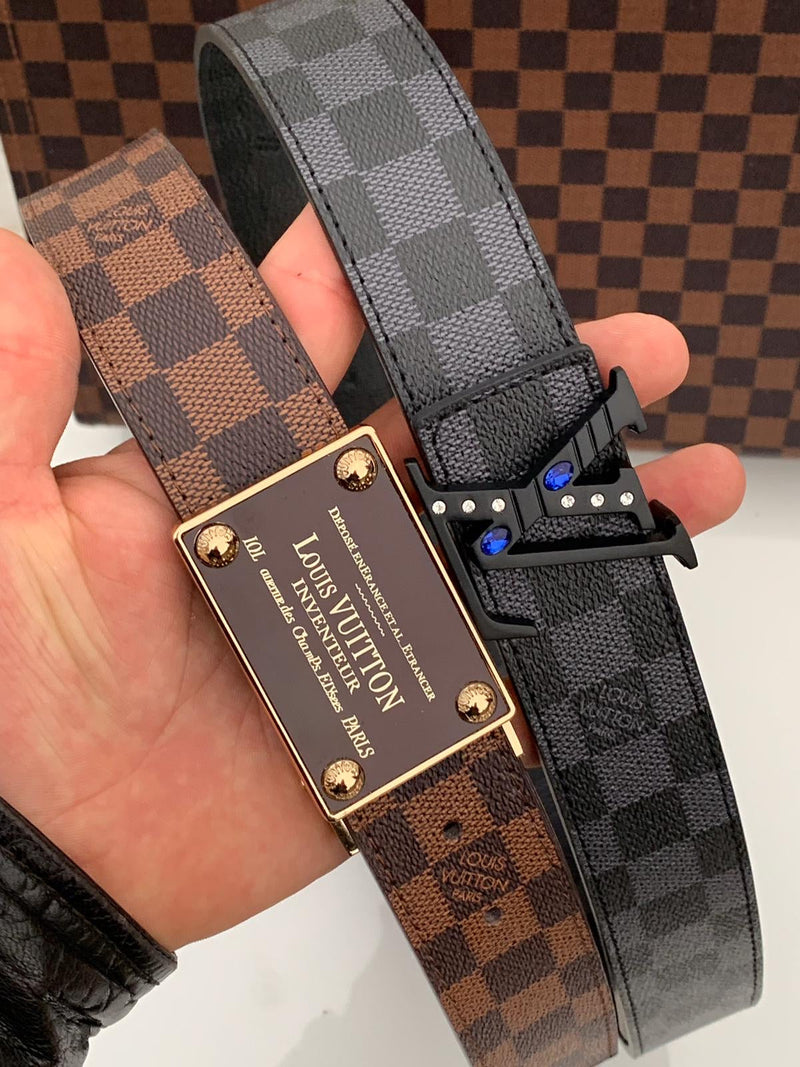 LV INITIALES BELT DAMIER
