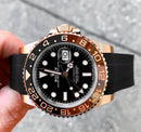 Rolex  GMT master II rosegold with black strap