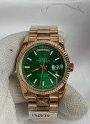 Daydate rose gold with green dial 3135 1:1 Doublete ETÁ super clone