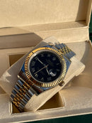 Rolex Datejust bicolor black dial romano