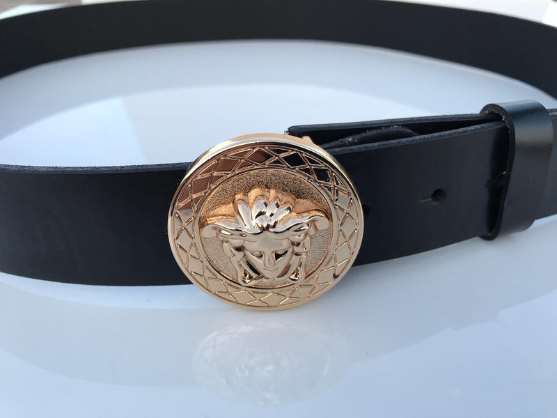 Versace black with metallic medusa sign grey colour