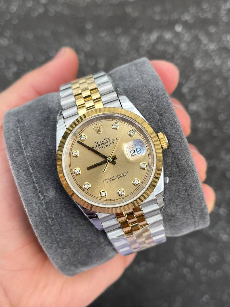 Best Replica Datejust bicolor gold model with diamonds