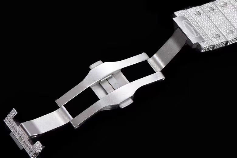 Best Replica Cartier Santos Fully Iced Out 1:1 Doublete ETÁ