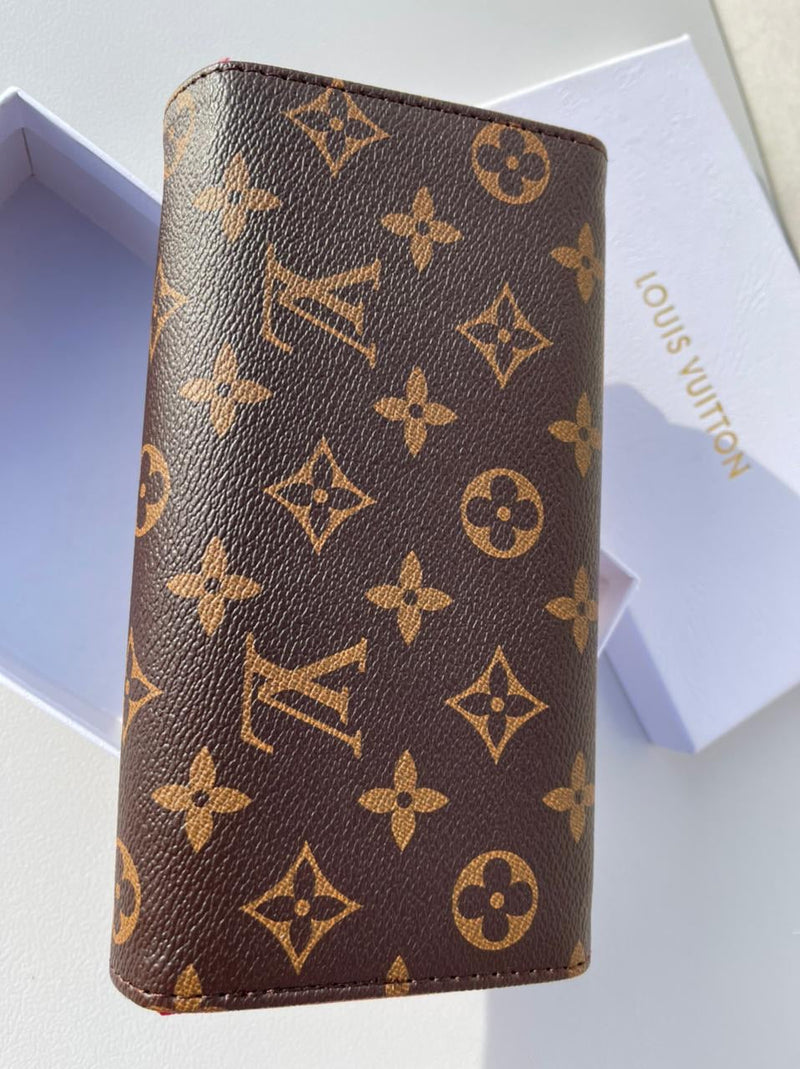 Louis Vuitton brown Wallet for classy women with red color