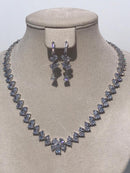 Zircon diagonal diamonds Necklace bling bling rocks with zircon ears
