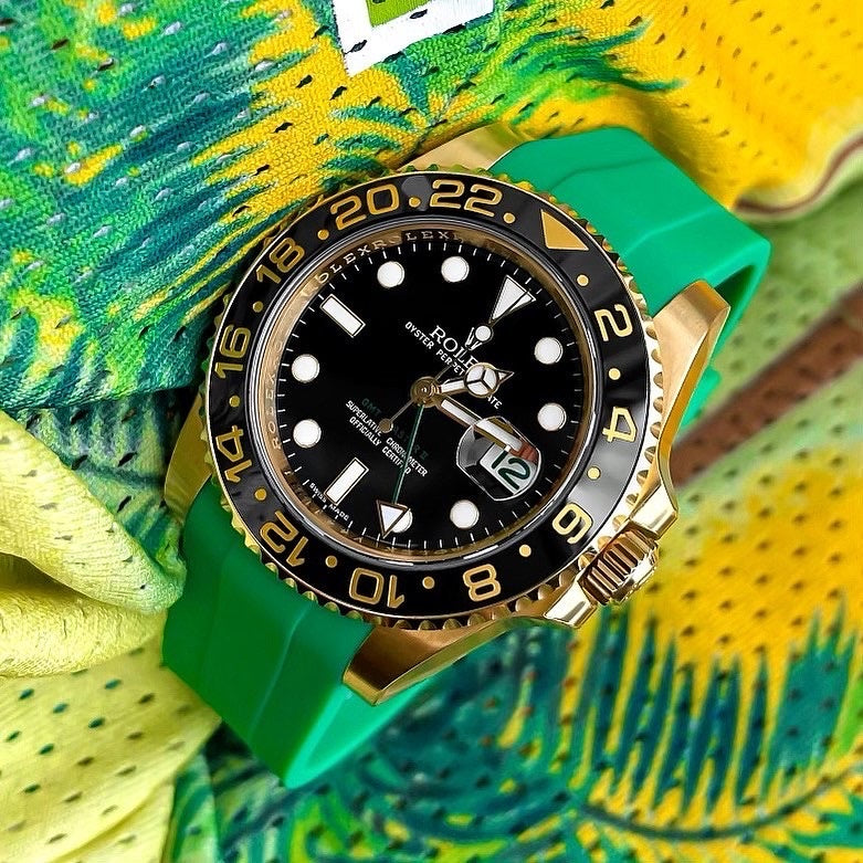 Rolex  GMT master II rosegold with black strap