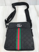 Gucci full black XL shoulder bag tricolore GG sign