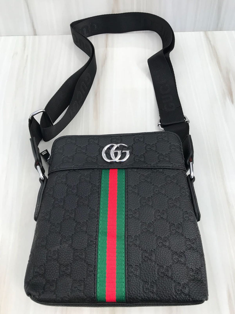 Gucci full black XL shoulder bag tricolore GG sign