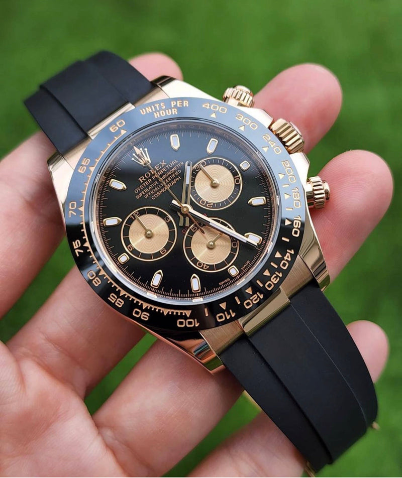 Best Replica  Rolex Daytona black / rose Gold