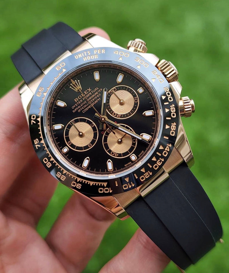 Best Replica  Rolex Daytona black / rose Gold