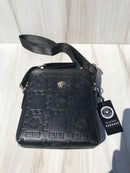 Versace full black big shoulder bag with metallic medusa