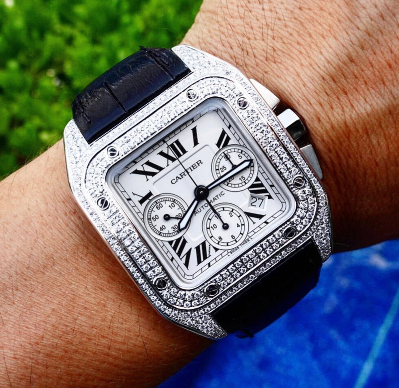 Cartier Santos 100 Diamanti Iced Out