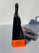 Hermes Barkley middle version black colour women school and travel bag