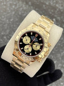 Best Replica Rolex Daytona black/Yellow Gold metal