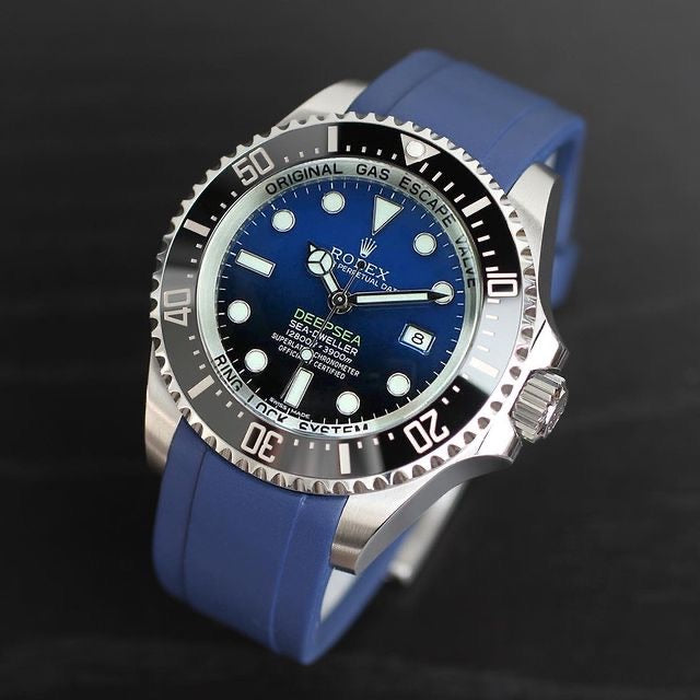 Rolex blue submariner with blue strap