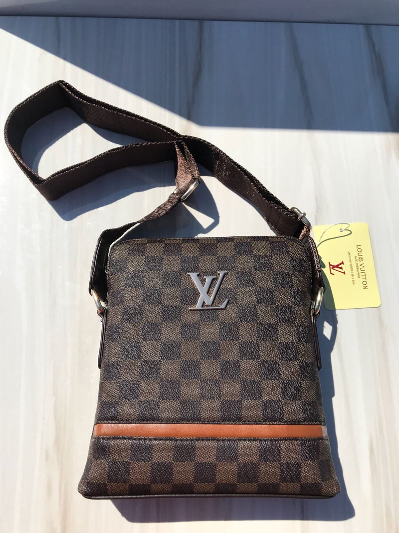 LV brown shoulder bag with brown line