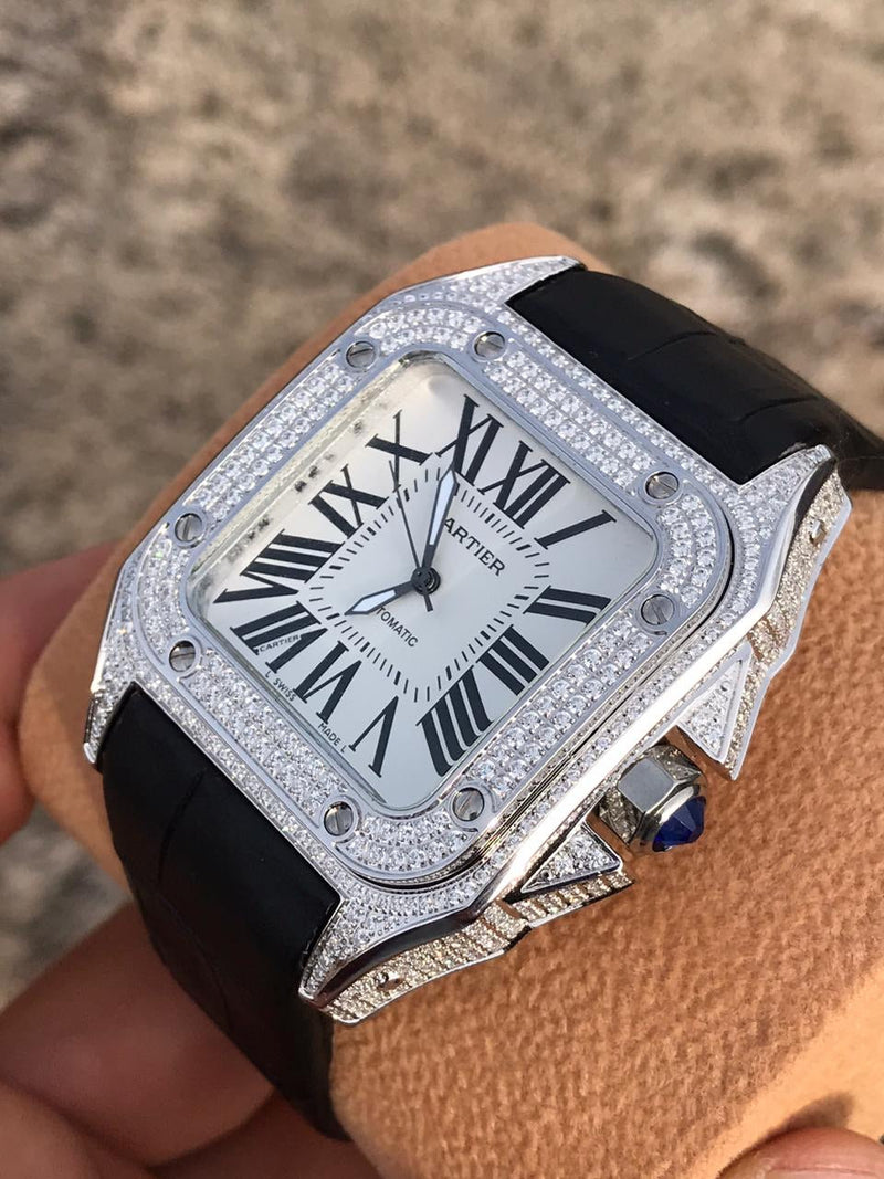 Cartier Santos 100 Diamanti Iced Out