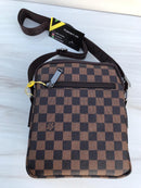 LV brown shoulder bag with merallic LV sign