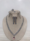 Full set of Zircon mixed queen diamonds Necklace bling bling rocks with zircon ears