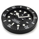 Submariner full black wall clock
