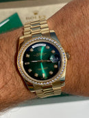 Rolex Day date green/hulk dial with diamonds 36 mm Iced Out