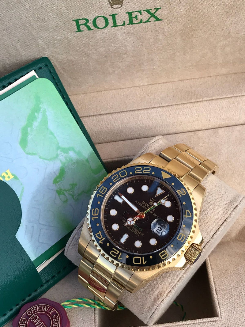 Rolex GMT Master ll Gold & black dial