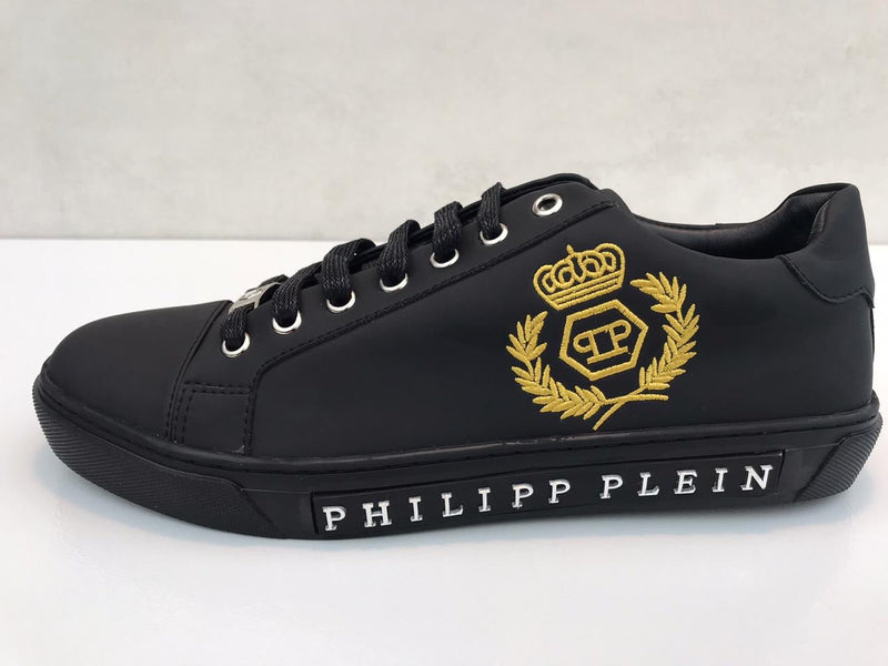 Best Replica Philipe Plein black color leather sneakers, Swiss