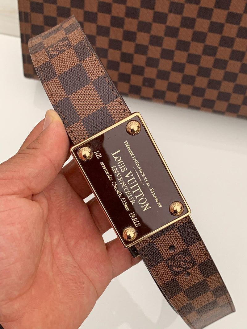 LV INITIALES BELT DAMIER