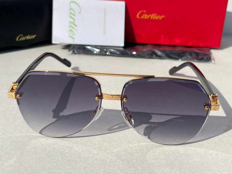 Gold Panthere De Cartier shape lll Sunglasses