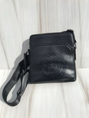 Versace full black big shoulder bag with engraved medusa