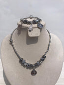 Full set of pandora, black light mixed queen Elisabeta Necklace